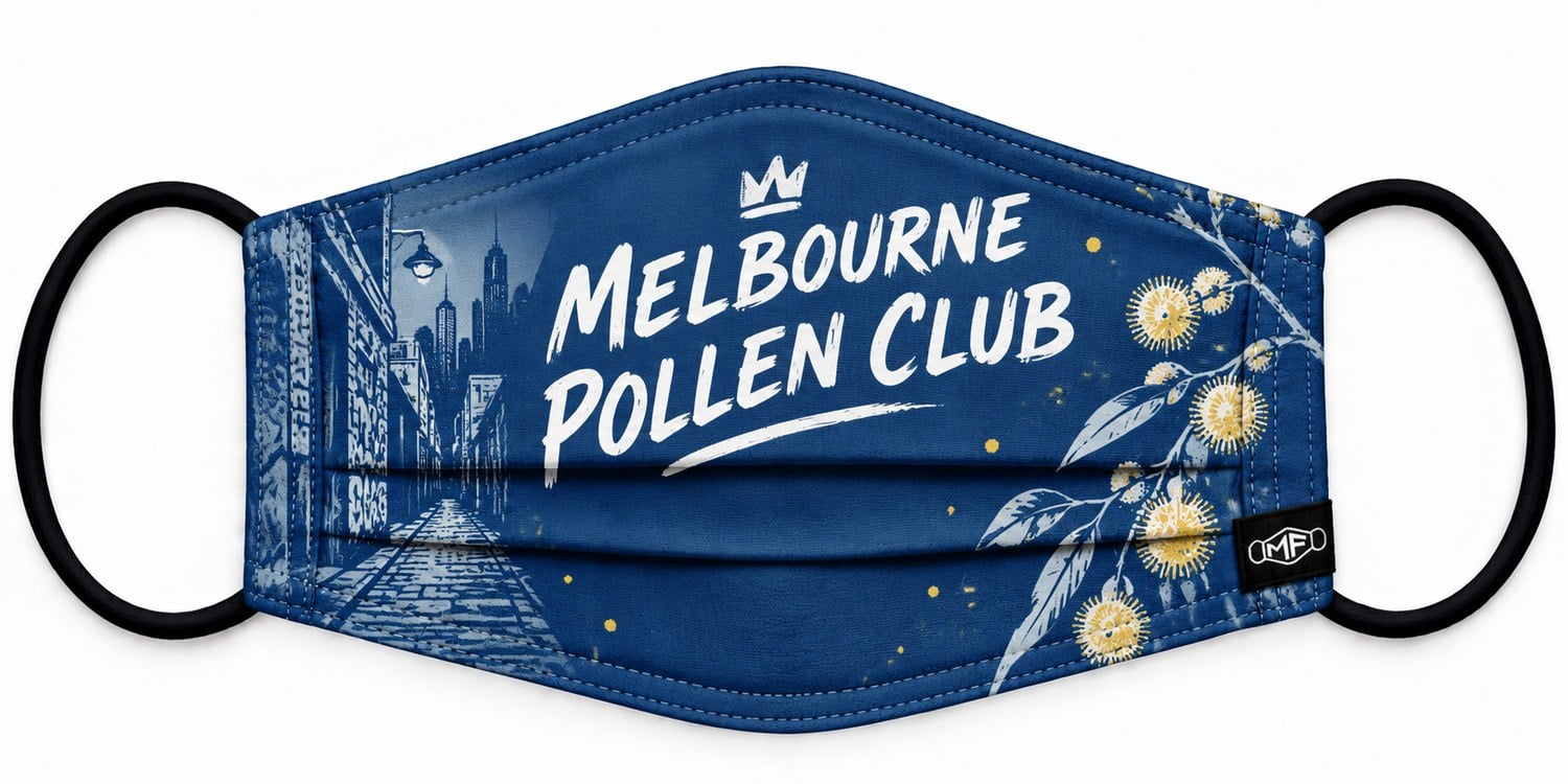 Melbourne Pollen Club fabric mask design